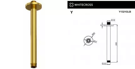 Кронштейн для верхнего душа «Whitecross» Y1321GLB 24 брашированное золото Кронштейн для верхнего душа «Whitecross» Y1321GLB 24 брашированное золото