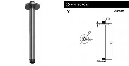 Кронштейн для верхнего душа «Whitecross» Y1321GM 24 оружейная сталь Кронштейн для верхнего душа «Whitecross» Y1321GM 24 оружейная сталь