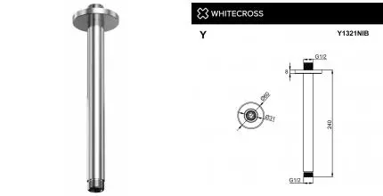 Кронштейн для верхнего душа «Whitecross» Y1321NIB 24 брашированный никель Кронштейн для верхнего душа «Whitecross» Y1321NIB 24 брашированный никель