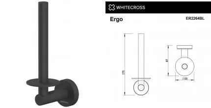 Держатель для туалетной бумаги «Whitecross» Ergo ER2264BL на стену чёрный матовый