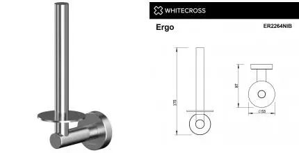 Держатель для туалетной бумаги «Whitecross» Ergo ER2264NIB на стену брашированный никель