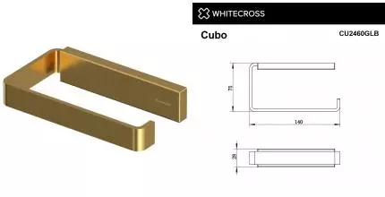 Держатель для туалетной бумаги «Whitecross» Cubo CU2460GLB на стену брашированное золото