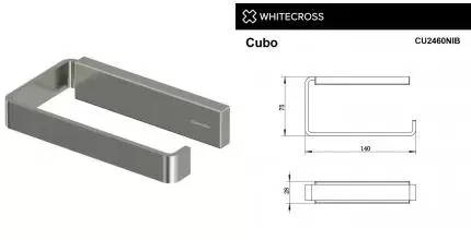 Держатель для туалетной бумаги «Whitecross» Cubo CU2460NIB на стену брашированный никель
