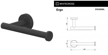 Держатель для туалетной бумаги «Whitecross» Ergo ER2260BL на стену чёрный матовый