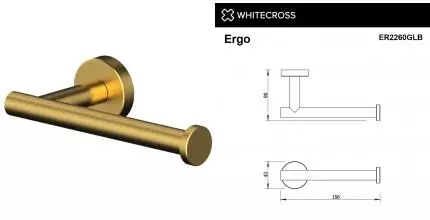 Держатель для туалетной бумаги «Whitecross» Ergo ER2260GLB на стену брашированное золото