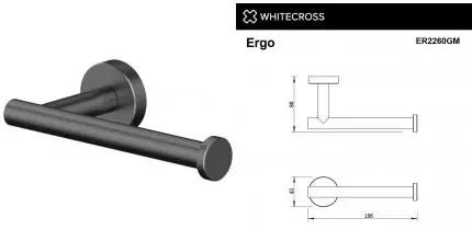 Держатель для туалетной бумаги «Whitecross» Ergo ER2260GM на стену оружейная сталь