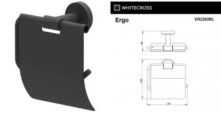 Держатель для туалетной бумаги «Whitecross» Ergo ER2262BL на стену чёрный матовый