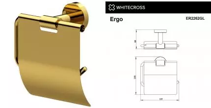 Держатель для туалетной бумаги «Whitecross» Ergo ER2262GL на стену золото