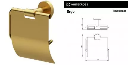 Держатель для туалетной бумаги «Whitecross» Ergo ER2262GLB на стену брашированное золото