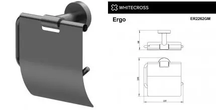 Держатель для туалетной бумаги «Whitecross» Ergo ER2262GM на стену оружейная сталь