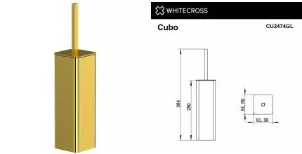 Ёршик для унитаза «Whitecross» Cubo CU2474GL напольный золото Ёршик для унитаза «Whitecross» Cubo CU2474GL напольный золото