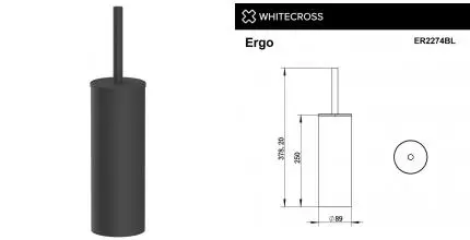 Ёршик для унитаза «Whitecross» Ergo ER2274BL напольный чёрный матовый