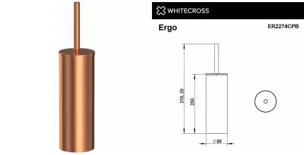 Ёршик для унитаза «Whitecross» Ergo ER2274CPB напольный брашированная медь Ёршик для унитаза «Whitecross» Ergo ER2274CPB напольный брашированная медь