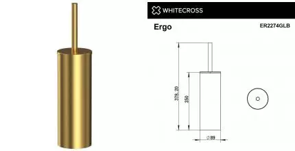Ёршик для унитаза «Whitecross» Ergo ER2274GLB напольный брашированное золото