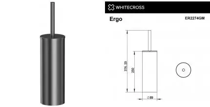Ёршик для унитаза «Whitecross» Ergo ER2274GM напольный оружейная сталь