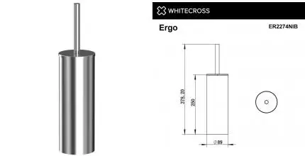 Ёршик для унитаза «Whitecross» Ergo ER2274NIB напольный брашированный никель
