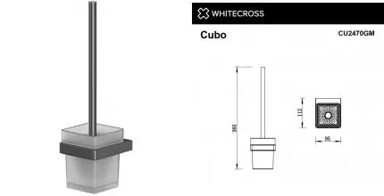 Ёршик для унитаза «Whitecross» Cubo CU2470GM на стену оружейная сталь