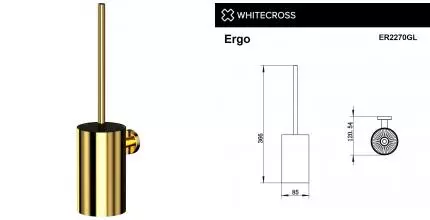 Ёршик для унитаза «Whitecross» Ergo ER2270GL на стену золото Ёршик для унитаза «Whitecross» Ergo ER2270GL на стену золото