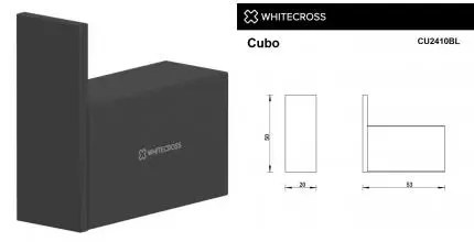 Крючок «Whitecross» Cubo CU2410BL на стену чёрный матовый