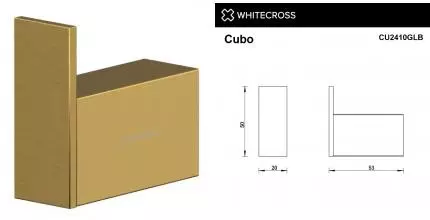 Крючок «Whitecross» Cubo CU2410GLB на стену брашированное золото Крючок «Whitecross» Cubo CU2410GLB на стену брашированное золото
