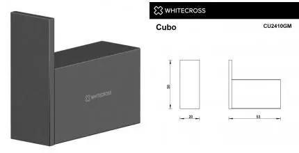 Крючок «Whitecross» Cubo CU2410GM на стену оружейная сталь