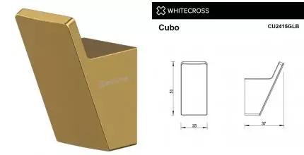 Крючок «Whitecross» Cubo CU2415GLB на стену брашированное золото Крючок «Whitecross» Cubo CU2415GLB на стену брашированное золото