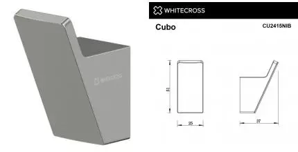 Крючок «Whitecross» Cubo CU2415NIB на стену брашированный никель