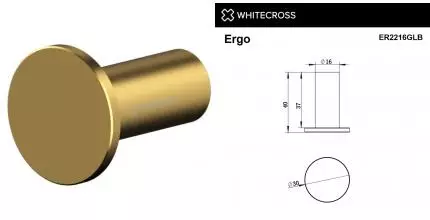 Крючок «Whitecross» Ergo ER2216GLB на стену брашированное золото