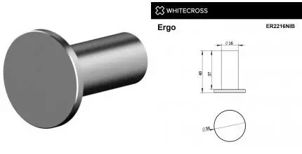 Крючок «Whitecross» Ergo ER2216NIB на стену брашированный никель
