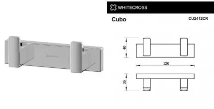 Двойной крючок «Whitecross» Cubo CU2412CR на стену хром Двойной крючок «Whitecross» Cubo CU2412CR на стену хром