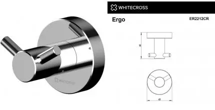Двойной крючок «Whitecross» Ergo ER2212CR на стену хром