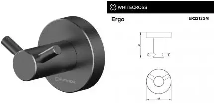 Двойной крючок «Whitecross» Ergo ER2212GM на стену оружейная сталь