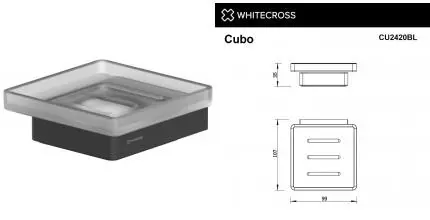 Мыльница «Whitecross» Cubo CU2420BL на стену чёрная матовая