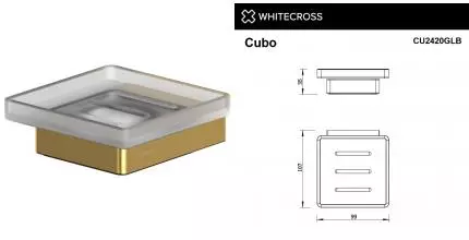 Мыльница «Whitecross» Cubo CU2420GLB на стену брашированное золото Мыльница «Whitecross» Cubo CU2420GLB на стену брашированное золото