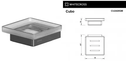 Мыльница «Whitecross» Cubo CU2420GM на стену оружейная сталь