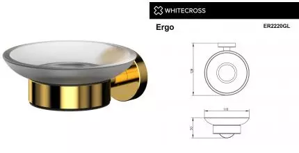 Мыльница «Whitecross» Ergo ER2220GL на стену золото Мыльница «Whitecross» Ergo ER2220GL на стену золото