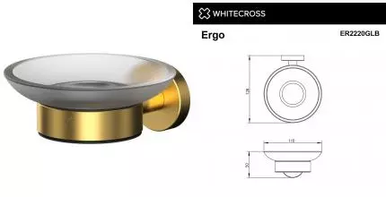 Мыльница «Whitecross» Ergo ER2220GLB на стену брашированное золото Мыльница «Whitecross» Ergo ER2220GLB на стену брашированное золото