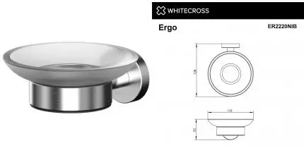 Мыльница «Whitecross» Ergo ER2220NIB на стену брашированный никель