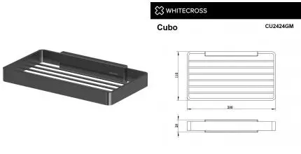 Мыльница «Whitecross» Cubo CU2424GM на стену оружейная сталь