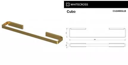 Полотенцедержатель «Whitecross» Cubo CU2450GLB на стену брашированное золото