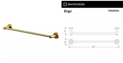 Полотенцедержатель «Whitecross» Ergo ER2250GL на стену золото
