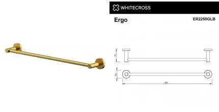 Полотенцедержатель «Whitecross» Ergo ER2250GLB на стену брашированное золото