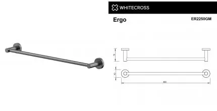 Полотенцедержатель «Whitecross» Ergo ER2250GM на стену оружейная сталь