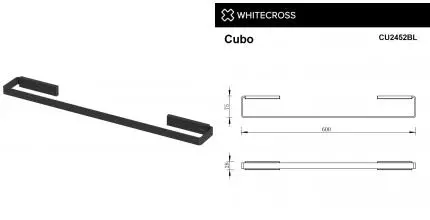Полотенцедержатель «Whitecross» Cubo CU2452BL на стену чёрный матовый Полотенцедержатель «Whitecross» Cubo CU2452BL на стену чёрный матовый