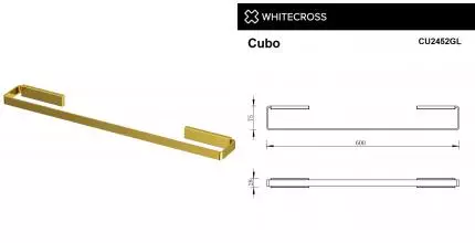 Полотенцедержатель «Whitecross» Cubo CU2452GL на стену золото