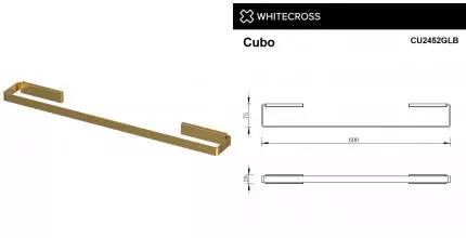 Полотенцедержатель «Whitecross» Cubo CU2452GLB на стену брашированное золото