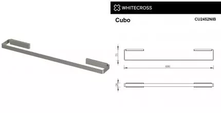 Полотенцедержатель «Whitecross» Cubo CU2452NIB на стену брашированный никель
