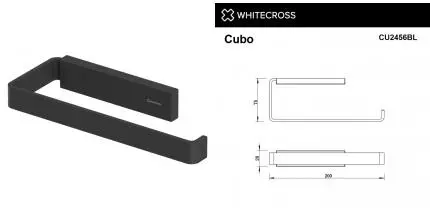 Полотенцедержатель «Whitecross» Cubo CU2456BL на стену чёрный матовый