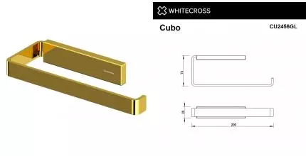 Полотенцедержатель «Whitecross» Cubo CU2456GL на стену золото