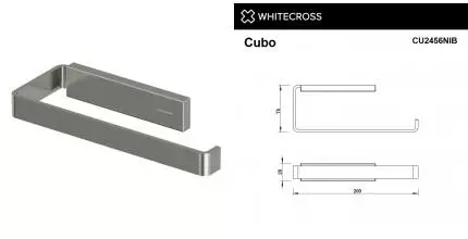 Полотенцедержатель «Whitecross» Cubo CU2456NIB на стену брашированный никель